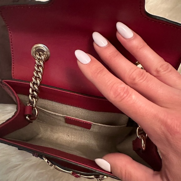 Gucci Red Emily Chain Flap Bag Leather Mini - Picture 2 of 6